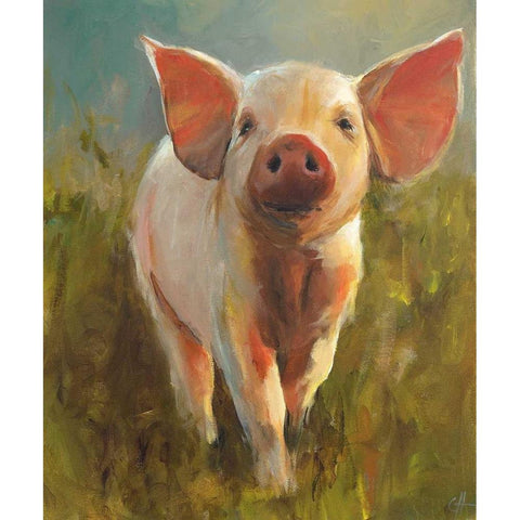 Morning Pig Black Modern Wood Framed Art Print with Double Matting by Humphry, Cari J.