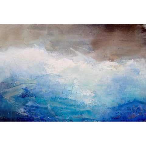 Ombre Blue Black Modern Wood Framed Art Print with Double Matting by Hale, Karen