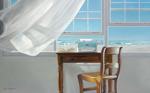 Channeling Hemingway Black Ornate Wood Framed Art Print with Double Matting by Hollingsworth, Karen