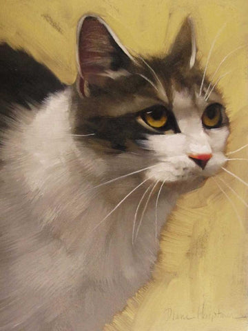 Derby Cat Black Ornate Wood Framed Art Print with Double Matting by Hoeptner, Diane