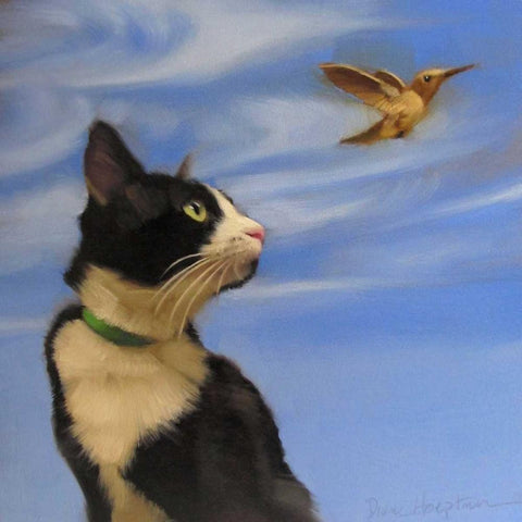 Fly Away White Modern Wood Framed Art Print with Double Matting by Hoeptner, Diane