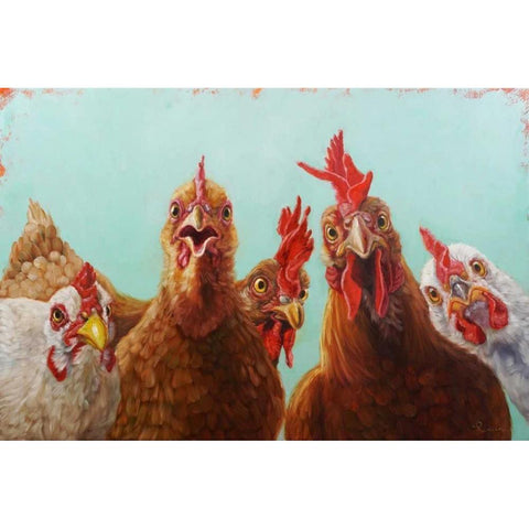 Chicken for Dinner Black Modern Wood Framed Art Print with Double Matting by Heffernan, Lucia