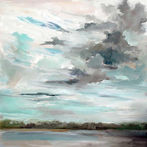 Cloudy Days Donâ€™t Get Me Down Black Modern Wood Framed Art Print by Hallock, Carol