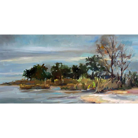 Winter Beach Black Modern Wood Framed Art Print with Double Matting by Hallock, Carol