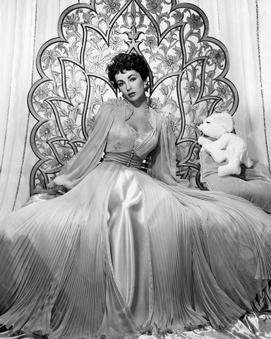 Elizabeth Taylor 1951 Glamour Shoot White Modern Wood Framed Art Print with Double Matting by Unknown