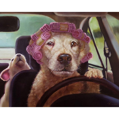 Mommy Chauffeur Gold Ornate Wood Framed Art Print with Double Matting by Heffernan, Lucia