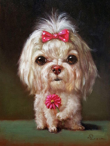 Sophie Black Ornate Wood Framed Art Print with Double Matting by Heffernan, Lucia