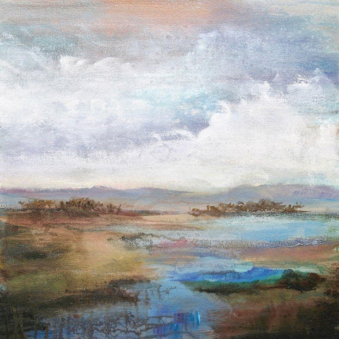 Along The Stream Black Modern Wood Framed Art Print by Hale, Karen
