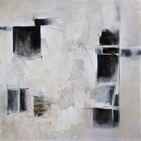 Black and White and In Between White Modern Wood Framed Art Print by Hale, Karen