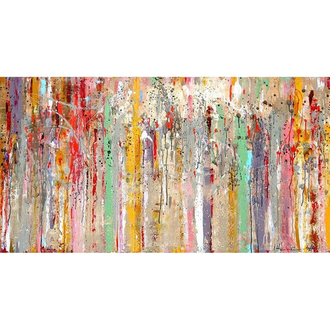 Vertical Reflections Black Modern Wood Framed Art Print by Herckenrath, Ingeborg