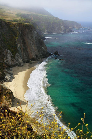 Big Sur Coast Black Ornate Wood Framed Art Print with Double Matting by Hiers, Winthrope