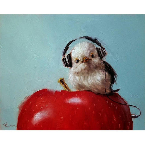 Apple Music White Modern Wood Framed Art Print by Heffernan, Lucia