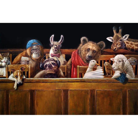 We The Jury White Modern Wood Framed Art Print by Heffernan, Lucia