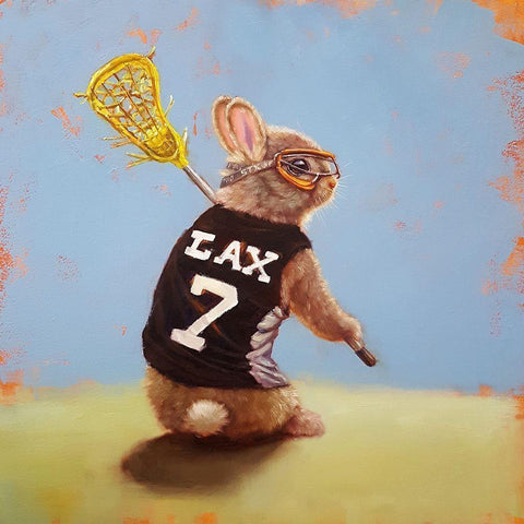 Lax Bunny Black Modern Wood Framed Art Print by Heffernan, Lucia