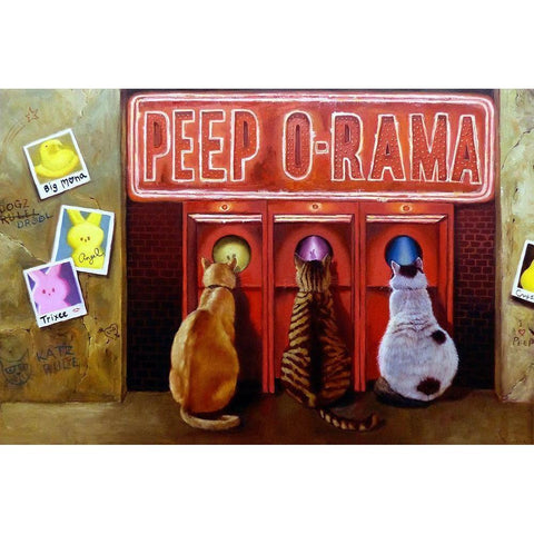 Peepshow White Modern Wood Framed Art Print by Heffernan, Lucia