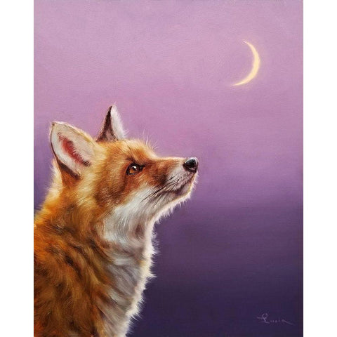 Talking To The Moon Gold Ornate Wood Framed Art Print with Double Matting by Heffernan, Lucia