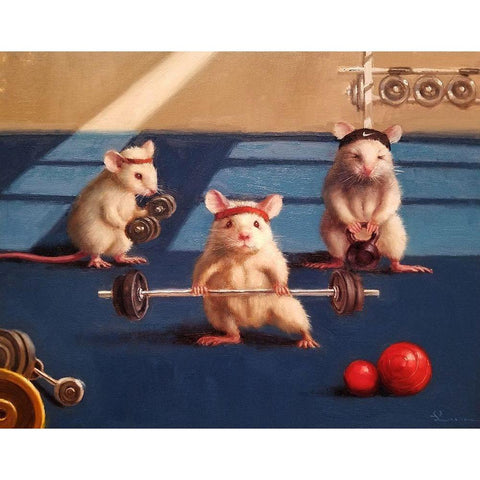 Gym Rats Gold Ornate Wood Framed Art Print with Double Matting by Heffernan, Lucia