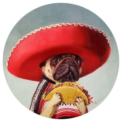 Mi Taco Mi Amigo White Modern Wood Framed Art Print with Double Matting by Heffernan, Lucia