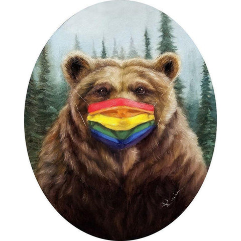 Bear Pride White Modern Wood Framed Art Print by Heffernan, Lucia