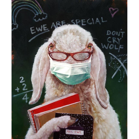 Back To School - Teacher Black Modern Wood Framed Art Print with Double Matting by Heffernan, Lucia