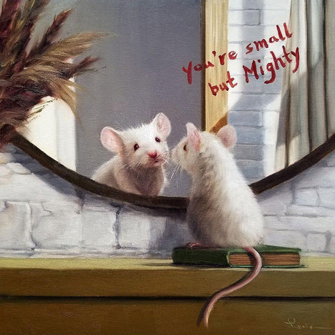Mighty Mouse Black Ornate Wood Framed Art Print with Double Matting by Heffernan, Lucia