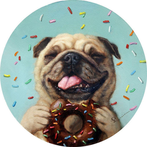 Pugalicious No. 2 White Modern Wood Framed Art Print with Double Matting by Heffernan, Lucia