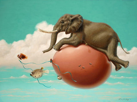 Eds Uplifting Adventure Black Ornate Wood Framed Art Print with Double Matting by Herzog, Linda Ridd