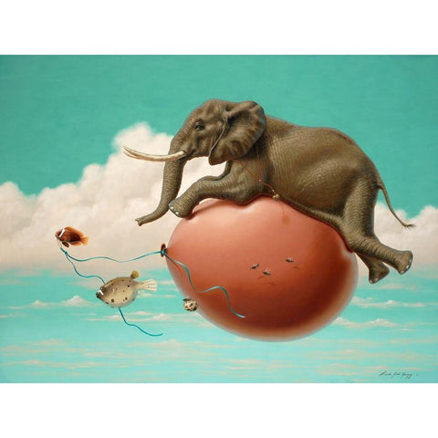 Eds Uplifting Adventure Gold Ornate Wood Framed Art Print with Double Matting by Herzog, Linda Ridd