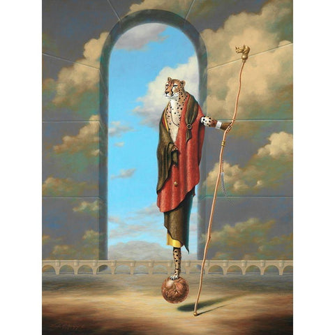 Monty Ridd Cheetah The Visionary Black Modern Wood Framed Art Print with Double Matting by Herzog, Linda Ridd