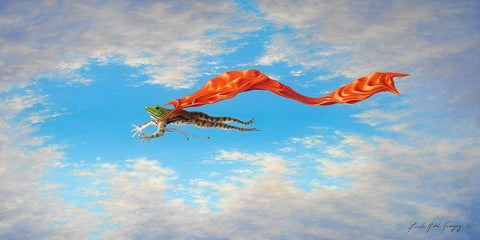 Super Fred Black Ornate Wood Framed Art Print with Double Matting by Herzog, Linda Ridd