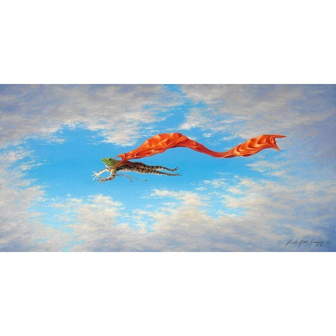 Super Fred Black Modern Wood Framed Art Print with Double Matting by Herzog, Linda Ridd