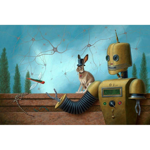 Zero One Black Modern Wood Framed Art Print by Herzog, Linda Ridd