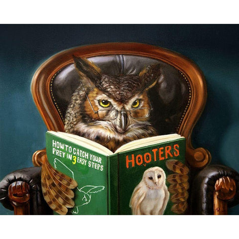 Owl Porn Black Modern Wood Framed Art Print with Double Matting by Heffernan, Lucia