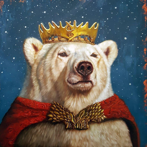 Snow King White Modern Wood Framed Art Print by Heffernan, Lucia