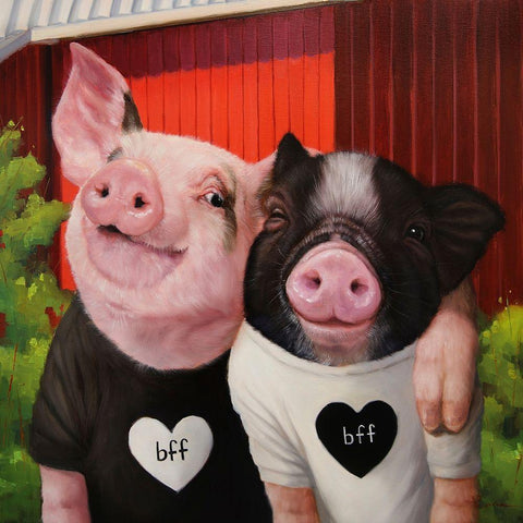 BFF White Modern Wood Framed Art Print by Heffernan, Lucia
