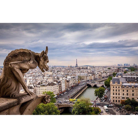 Guardian of the City I Black Modern Wood Framed Art Print by Herrera, H.J.