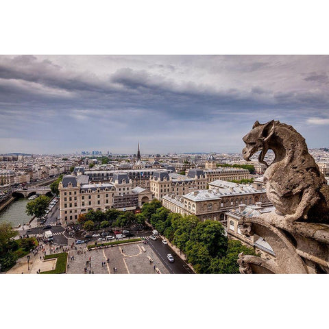 Guardian of the City II White Modern Wood Framed Art Print by Herrera, H.J.