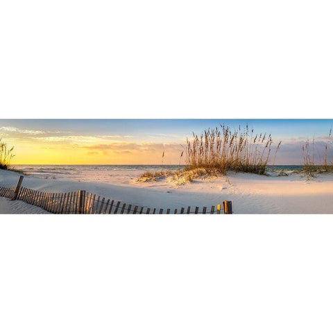 Pensacola Beach Sunrise Gold Ornate Wood Framed Art Print with Double Matting by Herrera, H.J.