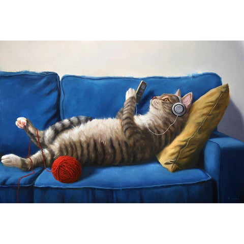 Lazy Sunday Black Modern Wood Framed Art Print with Double Matting by Heffernan, Lucia
