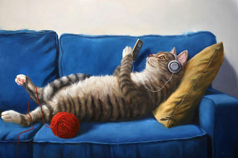 Lazy Sunday Black Ornate Wood Framed Art Print with Double Matting by Heffernan, Lucia