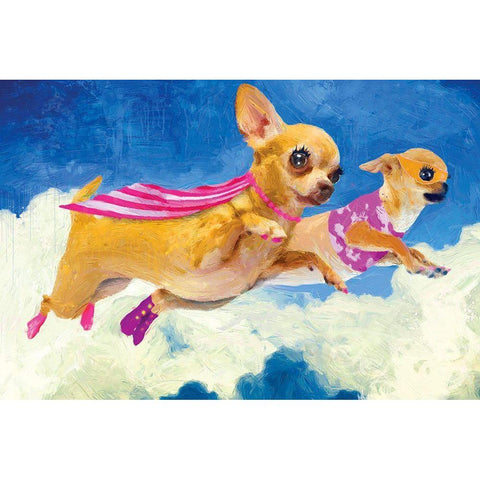 Chick Chihuahua and Darlene Black Modern Wood Framed Art Print with Double Matting by Hastings, Porter