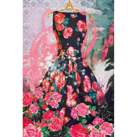 Tiffany Rose Black Modern Wood Framed Art Print by Hastings, Porter