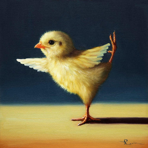 Yoga Chick Dancer Pose Black Modern Wood Framed Art Print with Double Matting by Heffernan, Lucia