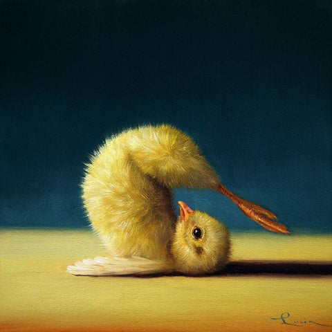 Yoga Chick Plow Pose Black Modern Wood Framed Art Print with Double Matting by Heffernan, Lucia