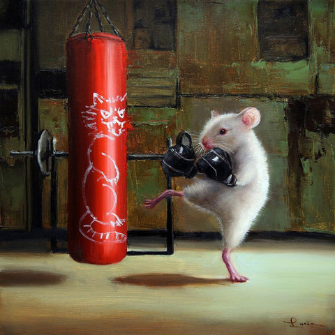 Gym Rat White Modern Wood Framed Art Print by Heffernan, Lucia