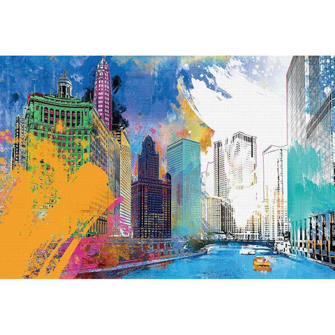 Chicago Impression White Modern Wood Framed Art Print by Hastings, Porter