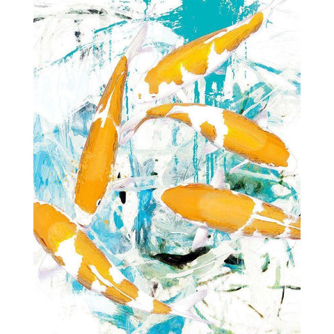 Winter Koi 1 White Modern Wood Framed Art Print by Hastings, Porter