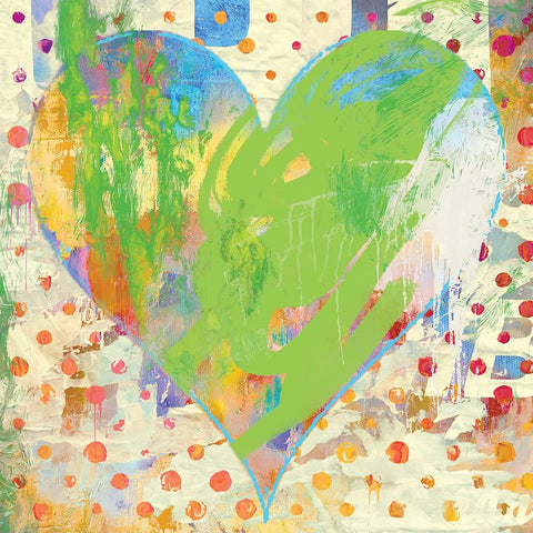Carnival Heart White Modern Wood Framed Art Print with Double Matting by Hastings, Porter