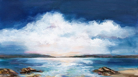 Gentle Breeze White Modern Wood Framed Art Print with Double Matting by Hale, Karen