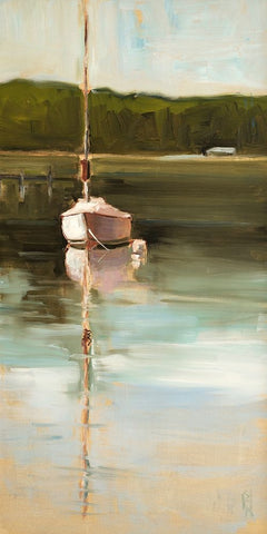 Calm Waters White Modern Wood Framed Art Print with Double Matting by Hootnick, Sally